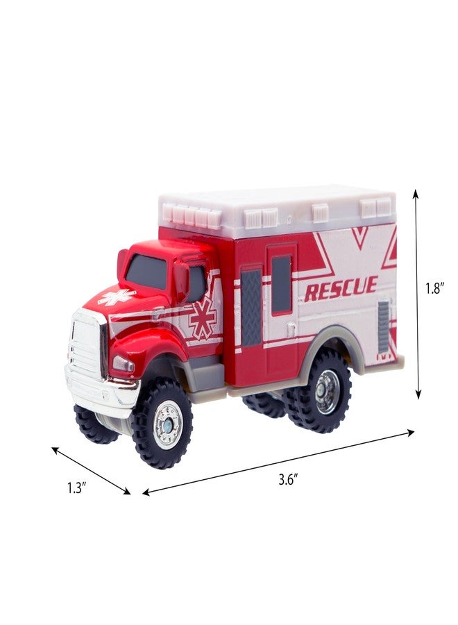 Mighty Fleet Diecast 3-Pack, Snow Shovel, Cherry Picker, and Ambulance, Durable 3” Diecast Vehicles for Kids Ages 3+ - Image 4